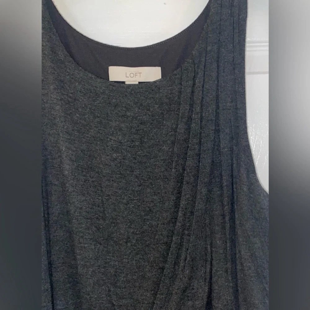 LOFT Dark Gray Blouson Maxi Dress Size Small - Picture 2 of 12